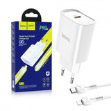 Hišni / zidni polnilec Hoco N14 hitri polnilec 1xUSB Type-C PD 20W kabel iPhone Lightning 8-pin - beli