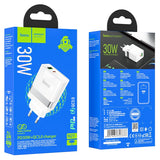 Stenski polnilnik “N21 Topspeed” dual port PD30W + QC3.0 EU