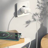 Hišni / zidni polnilec Hoco N24 - hitri polnilec 1xUSB Type-C PD 20W - beli