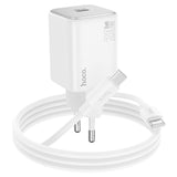 Hišni / zidni polnilec Hoco N40 - hitri polnilec 1xUSB Type-C PD 20W - beli