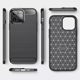 Gumijasti / gel etui Carbon za Apple iPhone 14 Pro Max (6.7") - črni