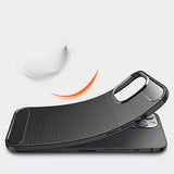 Gumijasti / gel etui Carbon za Apple iPhone 14 Pro Max (6.7") - črni