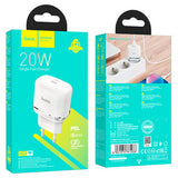 Hišni / zidni polnilec Hoco N24 - hitri polnilec 1xUSB Type-C PD 20W - beli