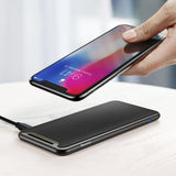 Qi univerzalni brezžični polnilec Baseus s podstavkom + kabel C tip (WXHSD-01) črni - mobiline.si