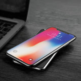 Qi univerzalni brezžični polnilec Baseus s podstavkom + kabel C tip (WXHSD-01) črni - mobiline.si