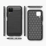 Gumijasti / gel etui Carbon za Huawei P40 Lite - črni - mobiline.si