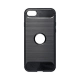 Gumijasti / gel etui Carbon za Apple iPhone SE (2020) (4.7") - črni - mobiline.si