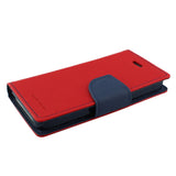Preklopni ovitek / etui / zaščita Mercury Fancy Diary Case za Apple iPhone SE / iPhone 5S / iPhone 5 - rdeči & modri - mobiline.si