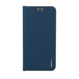 Preklopni ovitek / etui / zaščita Vennus Book Carbon za Apple iPhone 12 Pro Max (6.7") - modri