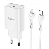 Hišni / zidni polnilec Hoco N14 hitri polnilec 1xUSB Type-C PD 20W kabel iPhone Lightning 8-pin - beli
