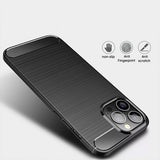 Gumijasti / gel etui Carbon za Apple iPhone 14 Pro Max (6.7") - črni