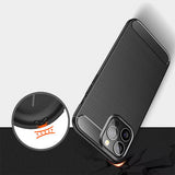 Gumijasti / gel etui Carbon za Apple iPhone 14 Pro Max (6.7") - črni