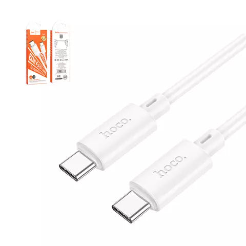 Podatkovni / polnilni kabel - USB Hoco X88, (2xUSB type-C, 100 cm, 60 W, beli)