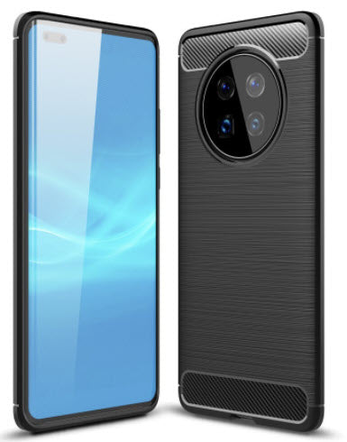 Gumijasti / gel etui Carbon za Huawei Mate 40 Pro - črni - mobiline.si