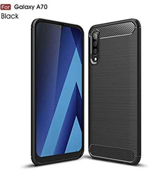 Gel etui Carbon črni neprosojni za Samsung Galaxy A70 A705 - mobiline.si