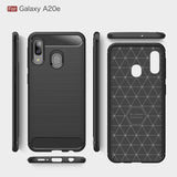 Gumijasti / gel etui Carbon za Samsung Galaxy A20e - črni - mobiline.si