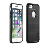 Gumijasti / gel etui Carbon za Apple iPhone SE (2020) (4.7") - črni - mobiline.si