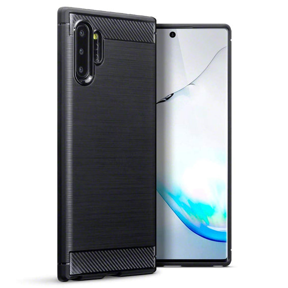 Gumijasti / gel etui Carbon za Samsung Galaxy Note 10 Lite - črni - mobiline.si