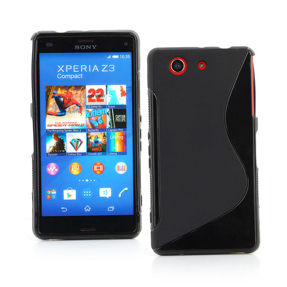 Gel etui S-vzorec črni neprosojni za Sony Xperia Z3 Compact - mobiline.si