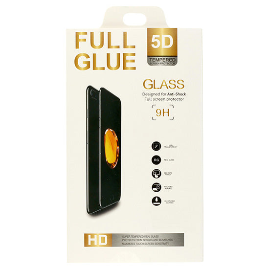 Zaščitno kaljeno steklo 5D Full Glue za Xiaomi Redmi Note 9S / Note 9 Pro / Note 9 Pro Max - črno - mobiline.si