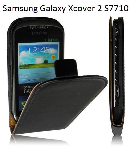 Preklopni etui / ovitek / zaščita Flexi za Samsung Galaxy Xcover 2 - črni - mobiline.si