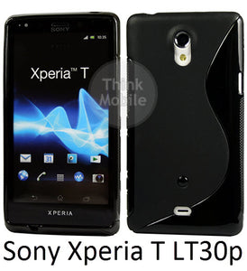 Gel etui S-vzorec črni neprosojni za Sony Xperia T LT30p - mobiline.si