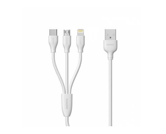 USB kabel 3v1 beli za Lighting_ micro USB_ Type-C - mobiline.si